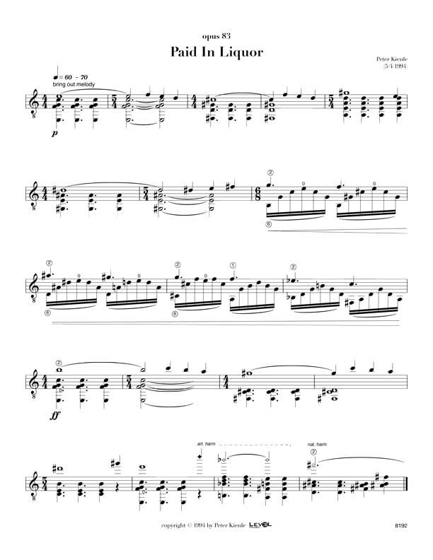 Paid In Liquor (Classical Guitar)