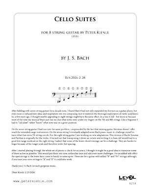 Bach Cello Suites for 8 string Guitar