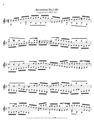 Bach Three Part Inventions for 7 String Guitar