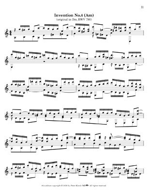 Bach Three Part Inventions for 7 String Guitar
