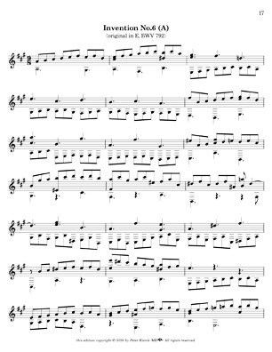 Bach Three Part Inventions for 7 String Guitar