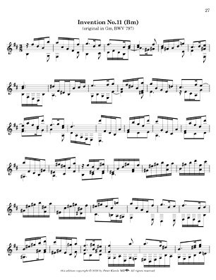 Bach Three Part Inventions for 7 String Guitar
