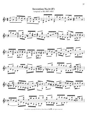 Bach Three Part Inventions for 7 String Guitar