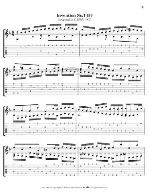 Bach Three Part Inventions for 7 String Guitar