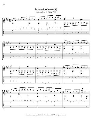 Bach Three Part Inventions for 7 String Guitar