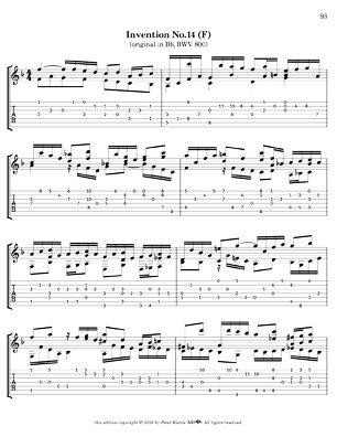 Bach Three Part Inventions for 7 String Guitar