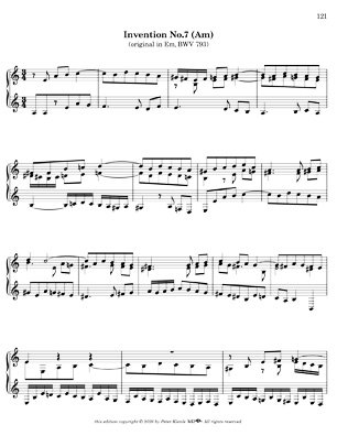 Bach Three Part Inventions for 7 String Guitar